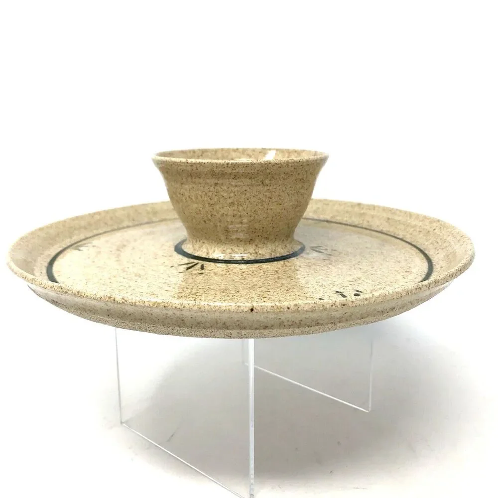 Studio Art Pottery Chip & Dip Rustic 9